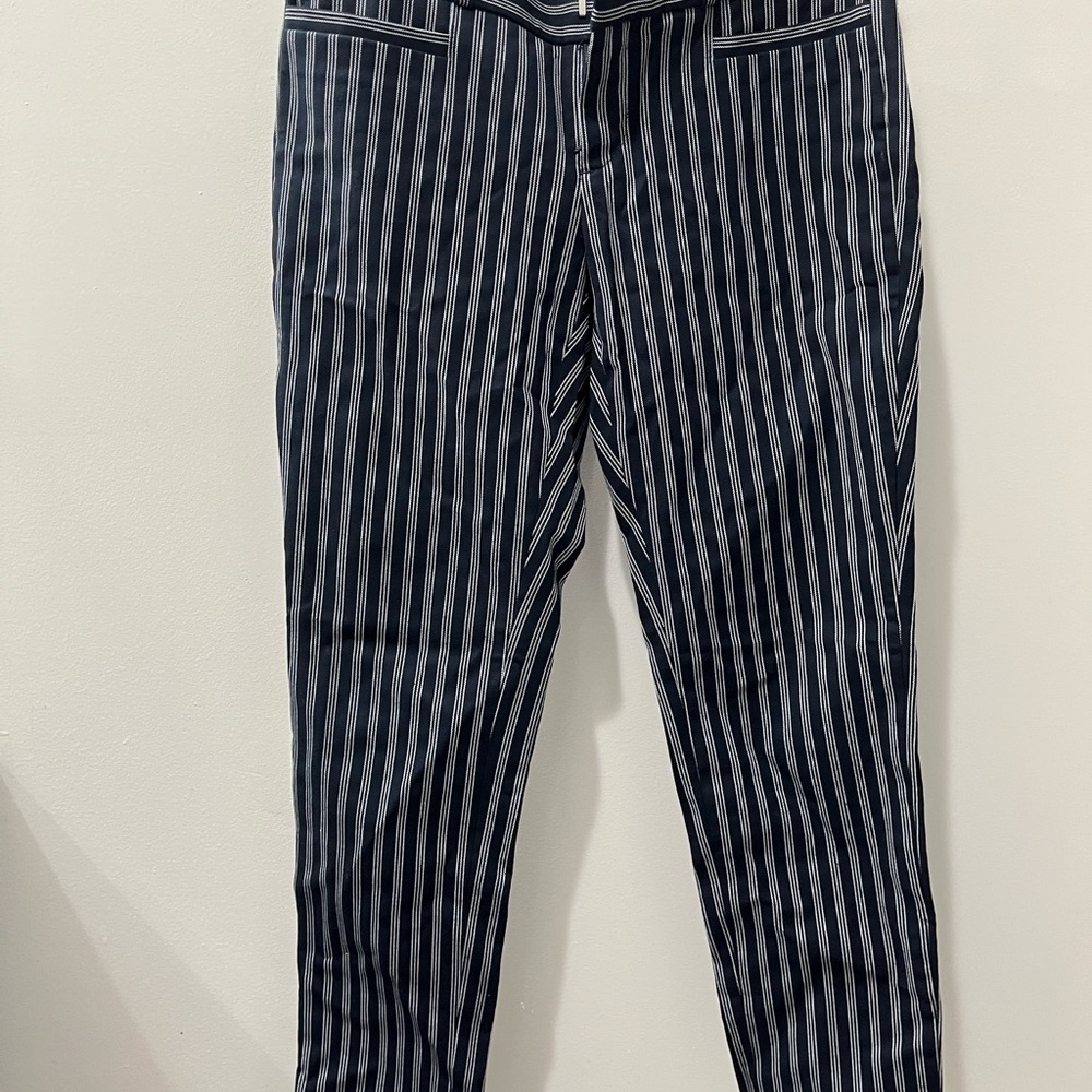 Banana Republic Navy and White Pinstripe Pants